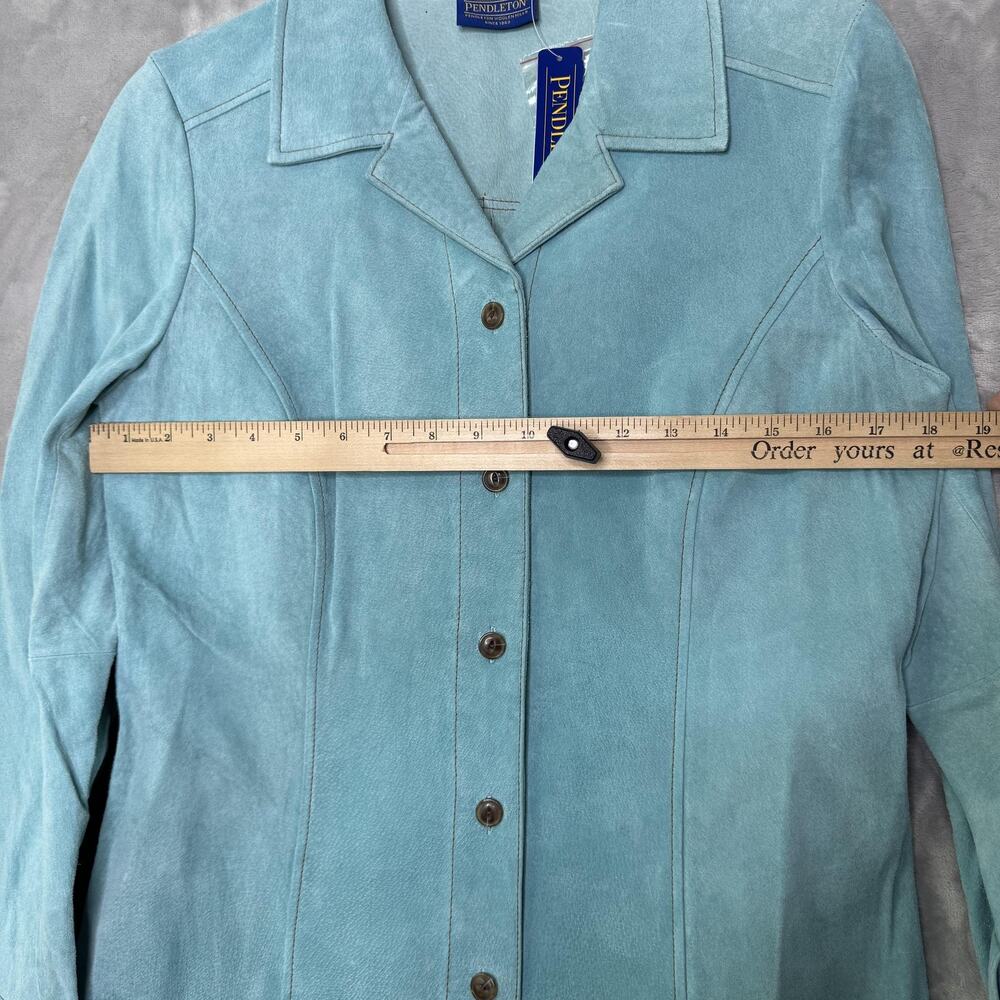 Pendleton Jacket Womens Medium Suede Leather Butt… - image 11
